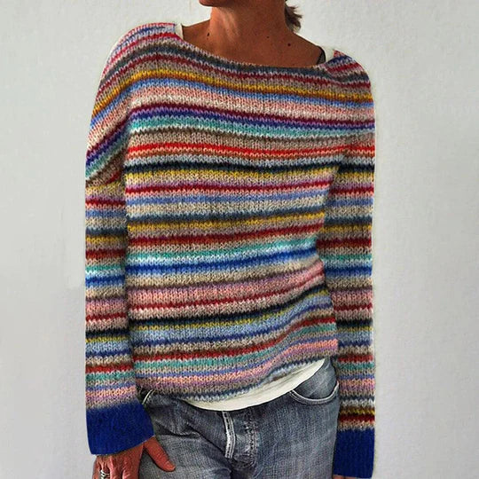 Lanna - Pull à manches longues élégant rayé