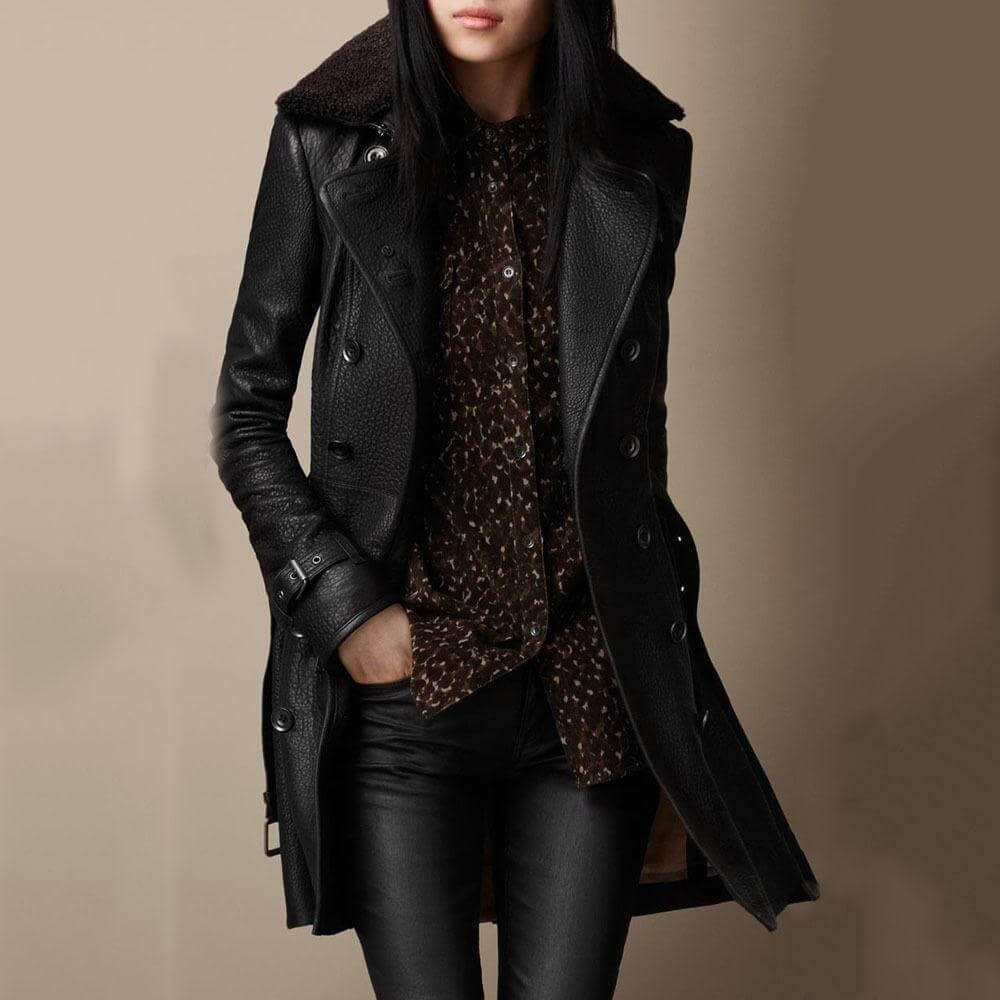 Sophiey - Il cappotto in pelle fatto a mano e caldo