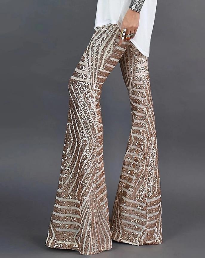 Pantalon pailleté évasé