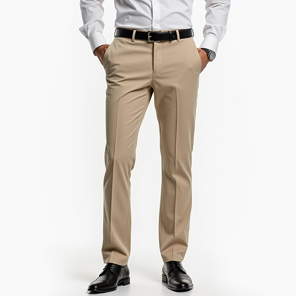 Pantalon chino homme étroit avec confort stretch et pli marqué