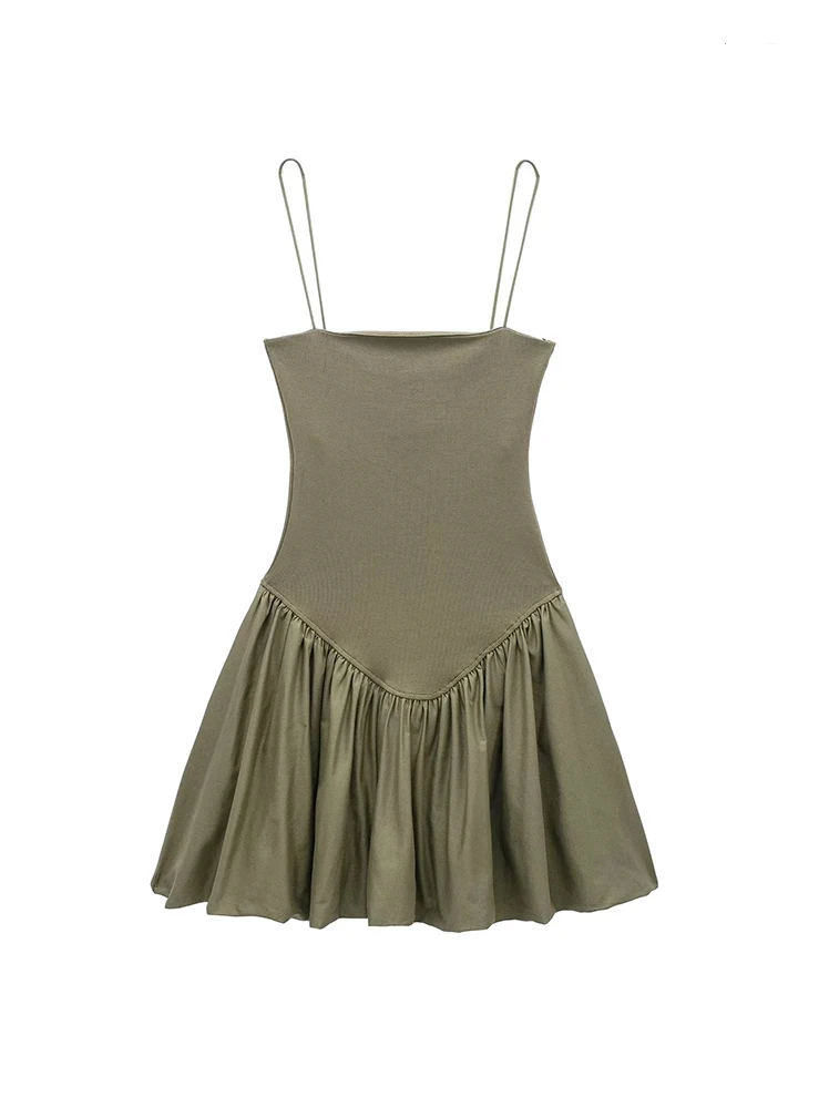 Lena - Robe mini en popeline avec manches bouffantes