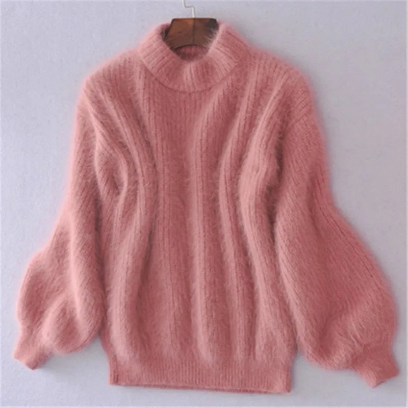 Lena - Pull à col roulé en mohair