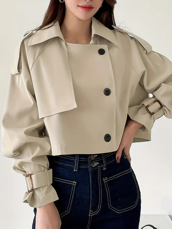 Trench elegante con decorazione a bottoni per donna | Perfetto per ogni occasione