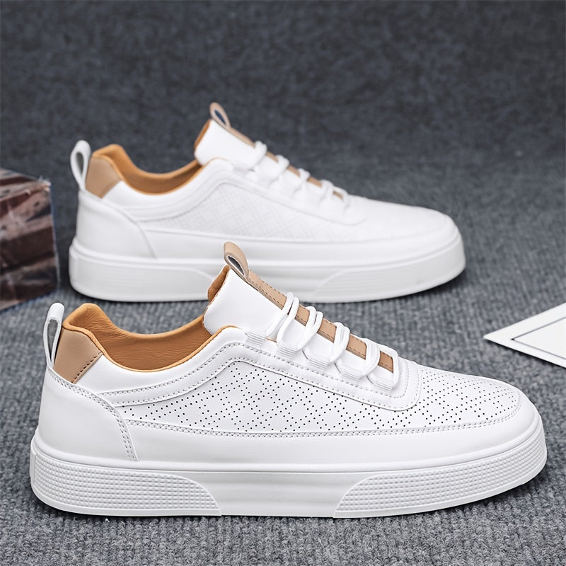 Baskets minimalistes pour hommes en blanc – Chaussures de loisirs confortables au look épuré