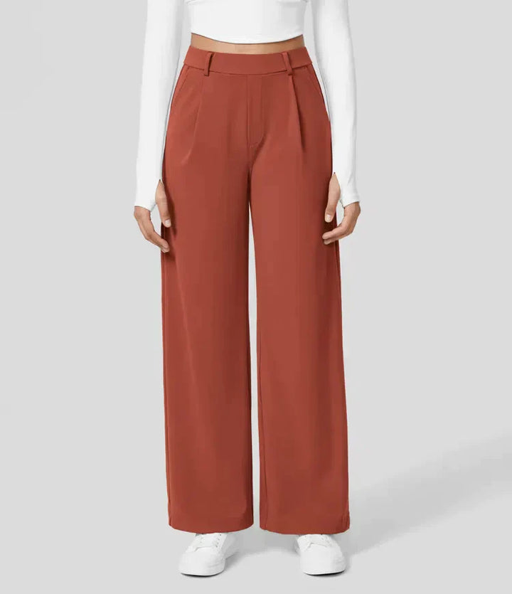 Elegante pantaloni da donna a gamba larga – vita alta, adatti per business e casual