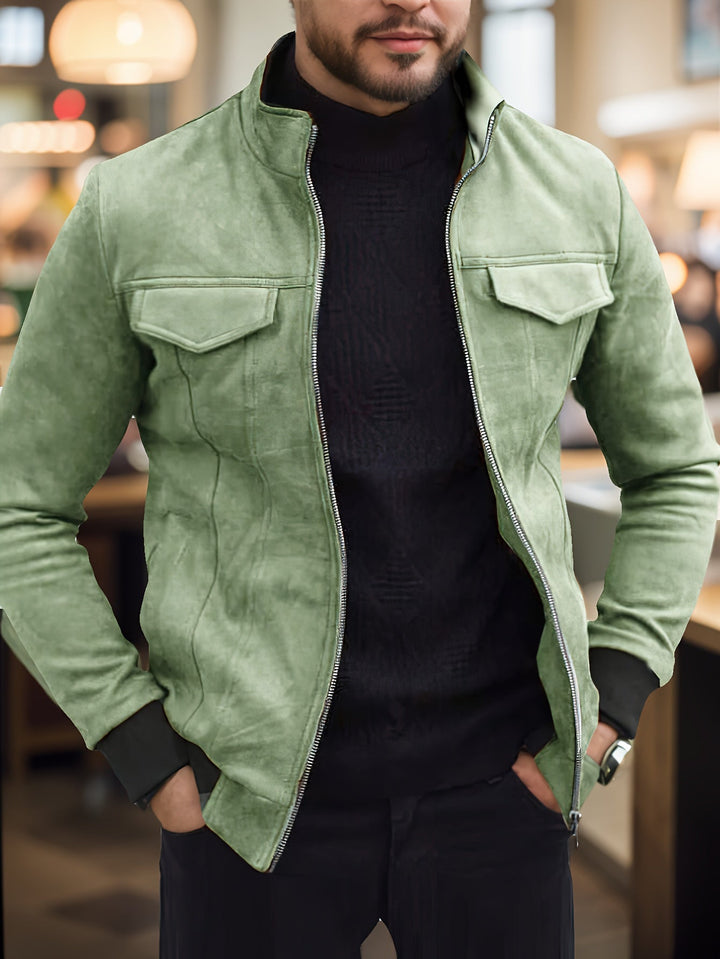 Stilvolle Einfarbige Warme Fleece Bedruckte Winterjacke Für Herren | Ideal für Winter