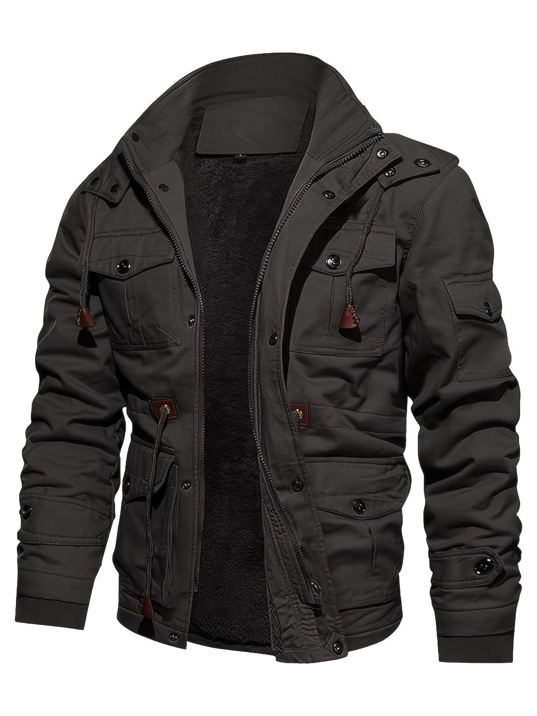 Veste cargo à capuche en polaire chaude tactique pour hommes | Parfaite pour les activités de plein air