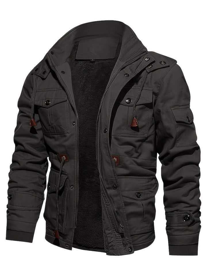 Veste cargo à capuche en polaire chaude tactique pour hommes | Parfaite pour les activités de plein air