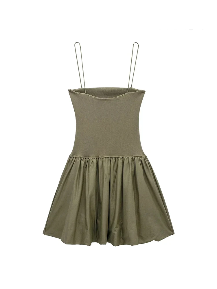 Lena - Robe mini en popeline avec manches bouffantes