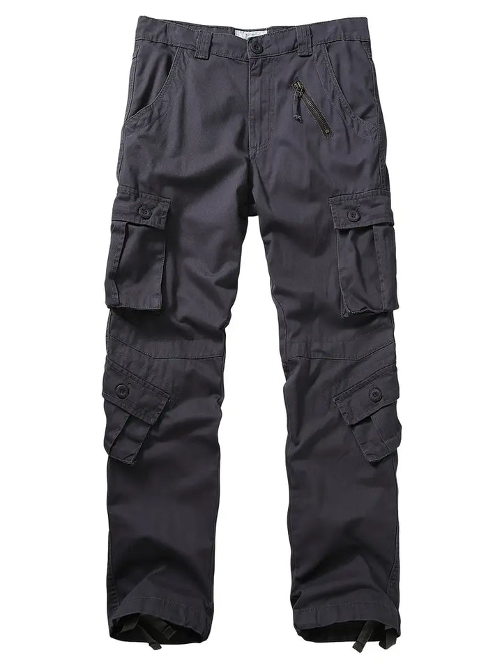 Pantalon cargo homme avec ceinture – Pantalon de loisirs multifonction avec poches et cordon de serrage pour extérieur, travail et quotidien