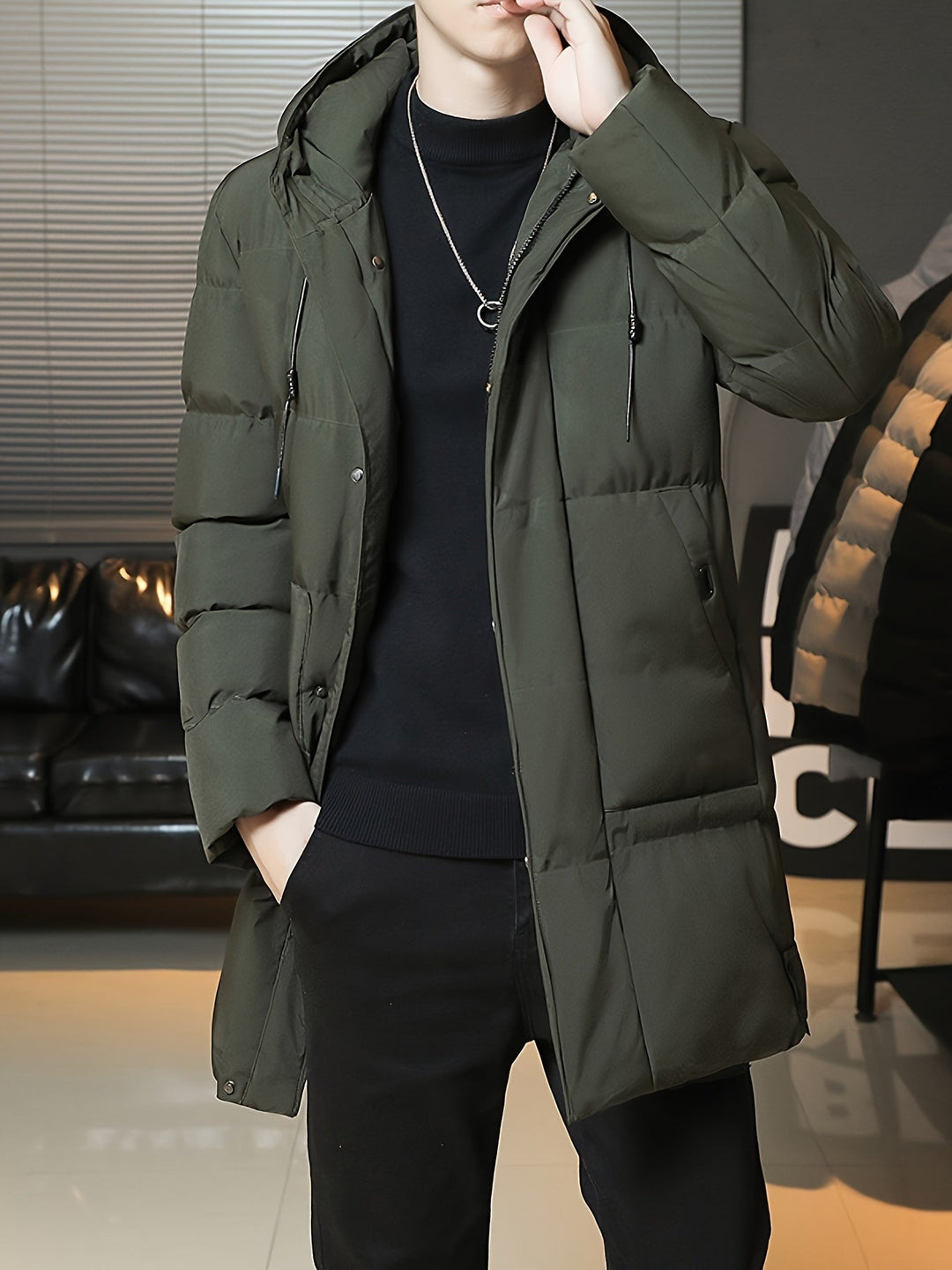 Veste d'hiver matelassée à capuche zippée décontractée pour hommes | Parfaite pour les activités de plein air