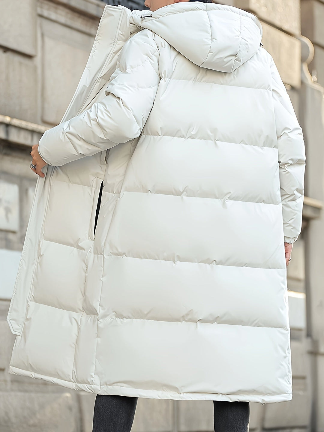 Stilvolle Lange Kapuzen-Daunen-Winterjacke Für Herren | Perfekt für Outdoor-Aktivitäten