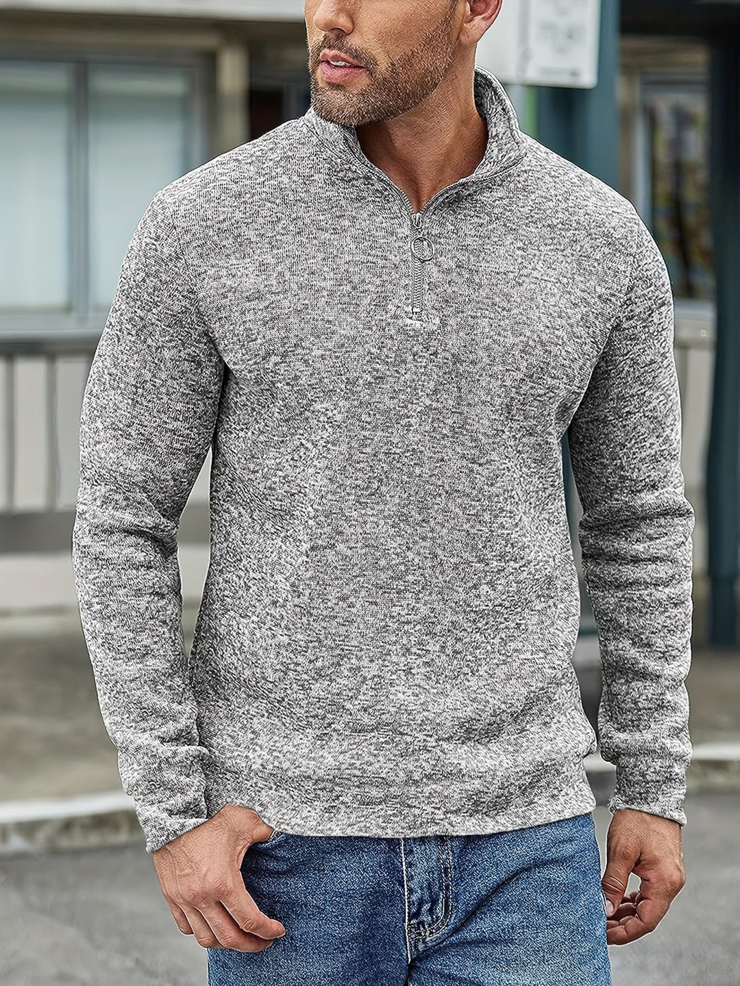 Elvis - Maglione casual con cerniera per uomo