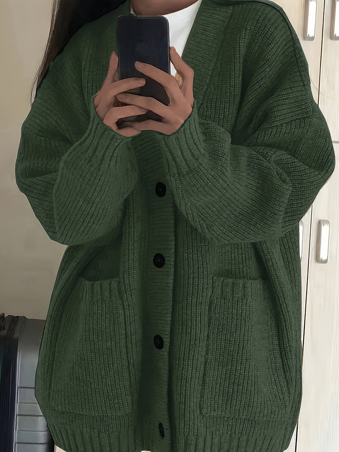 Elegant warm cotton knit cardigan for women | Ideal for winter