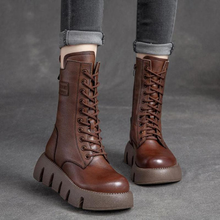 Damen Combat Boots mit Plateau & Reißverschluss – Streetstyle & Edge
