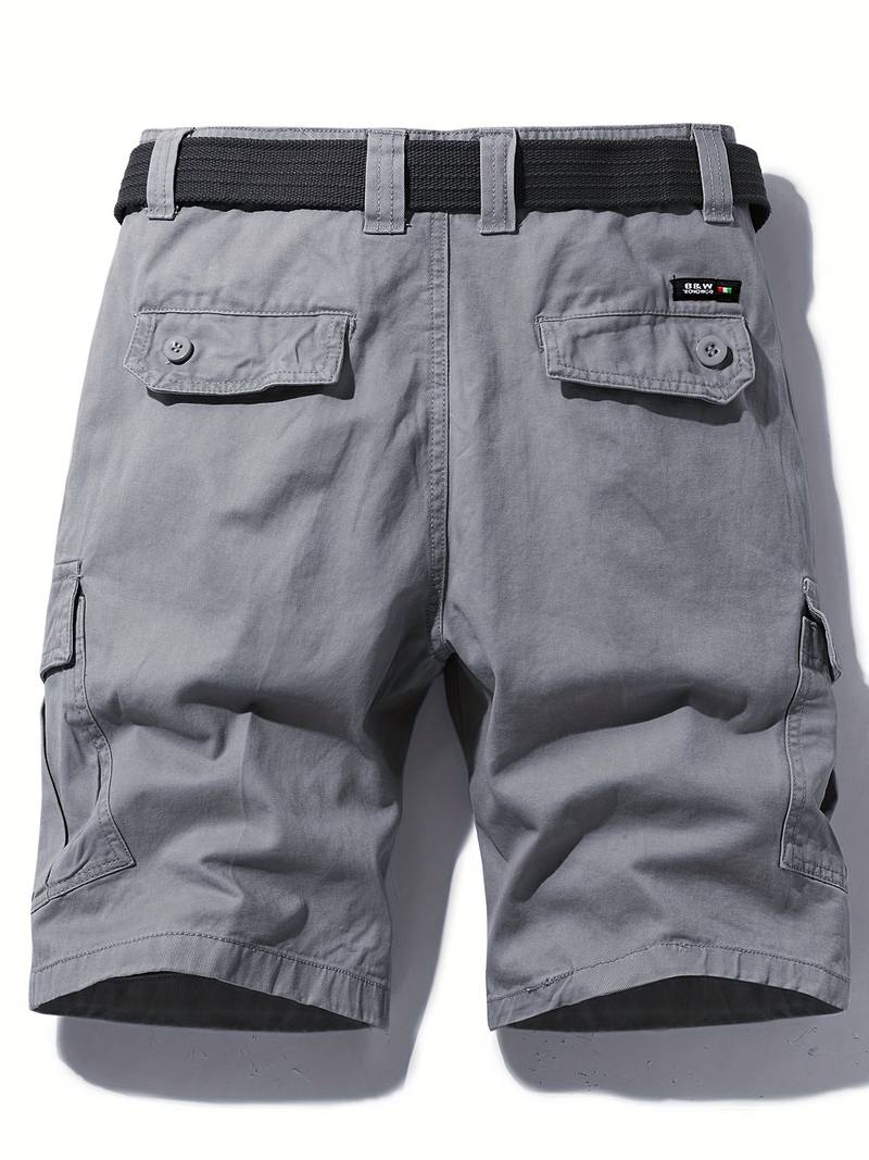 Shorts cargo homme avec ceinture – Pantalon de loisirs fonctionnel avec poches latérales & fermeture éclair pour l'été & l'extérieur