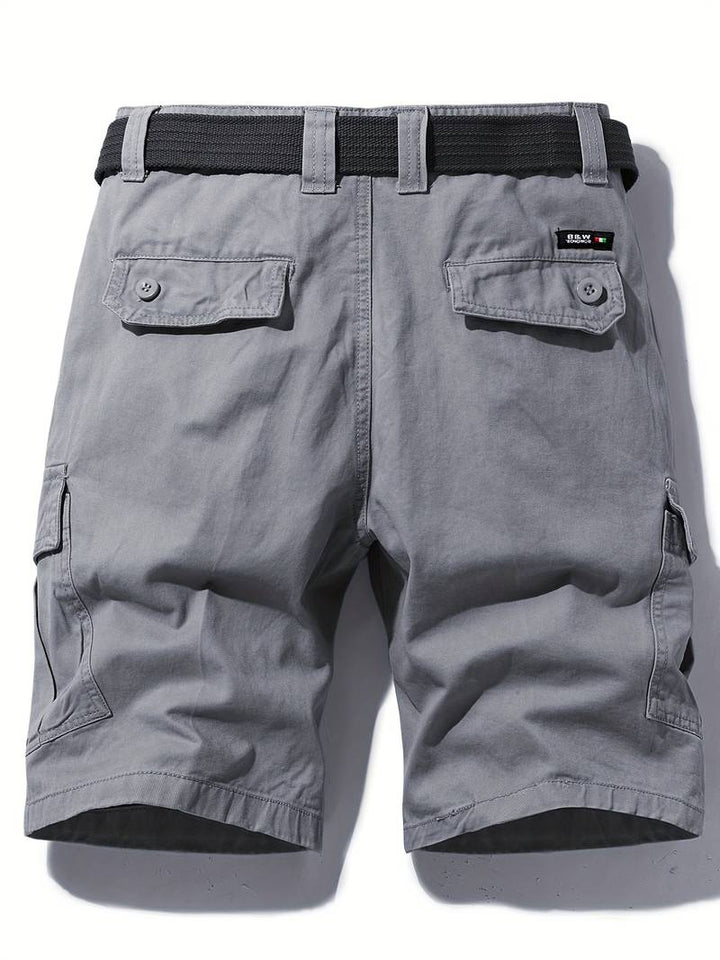 Shorts cargo homme avec ceinture – Pantalon de loisirs fonctionnel avec poches latérales & fermeture éclair pour l'été & l'extérieur