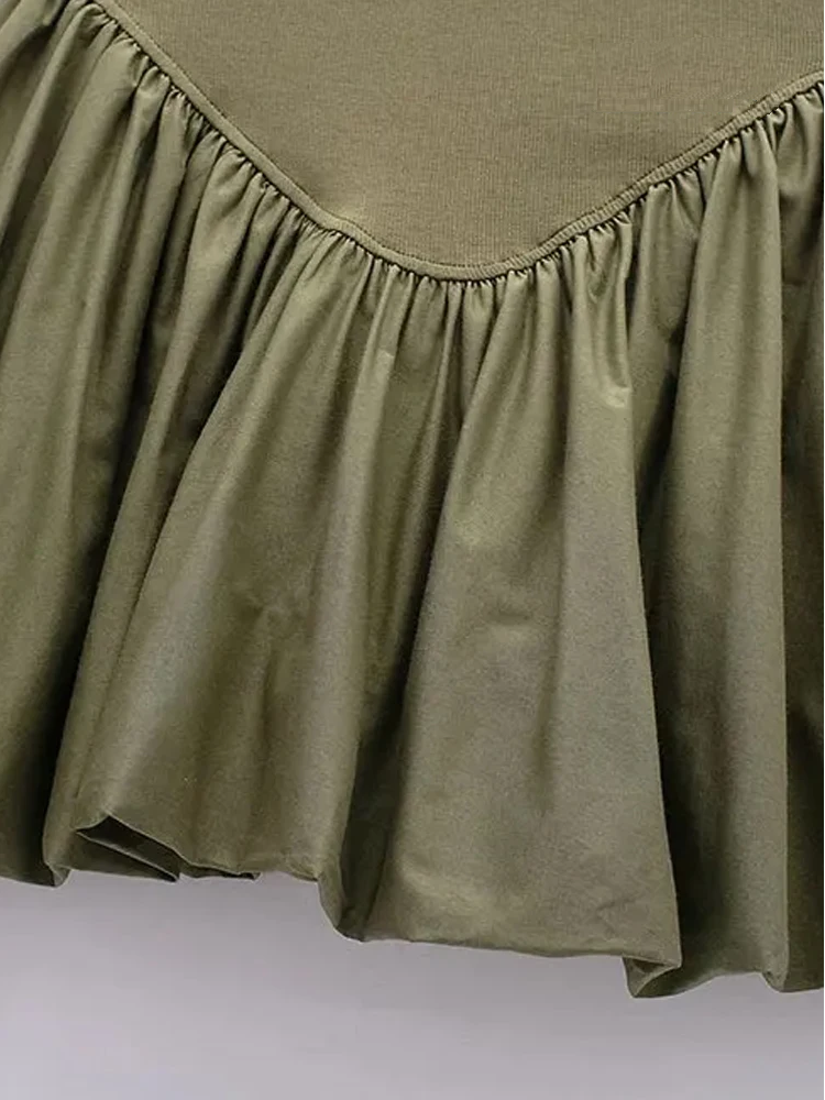 Lena - Robe mini en popeline avec manches bouffantes