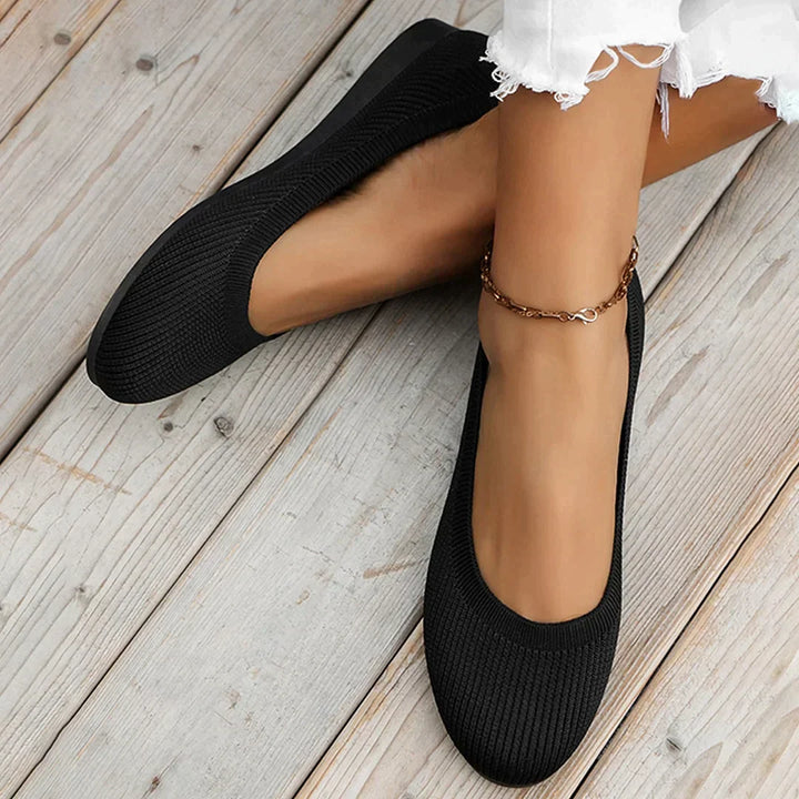 Damen Ballerinas aus Strick – Bequeme Slipper mit runder Spitze & flacher Sohle