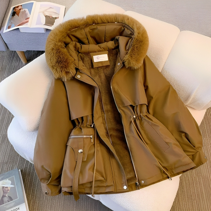 Parka invernale caldo e alla moda con pelliccia vegana per donna | Perfetto per attività all'aperto