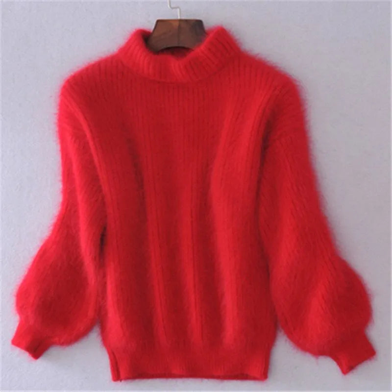 Lena - Pull à col roulé en mohair