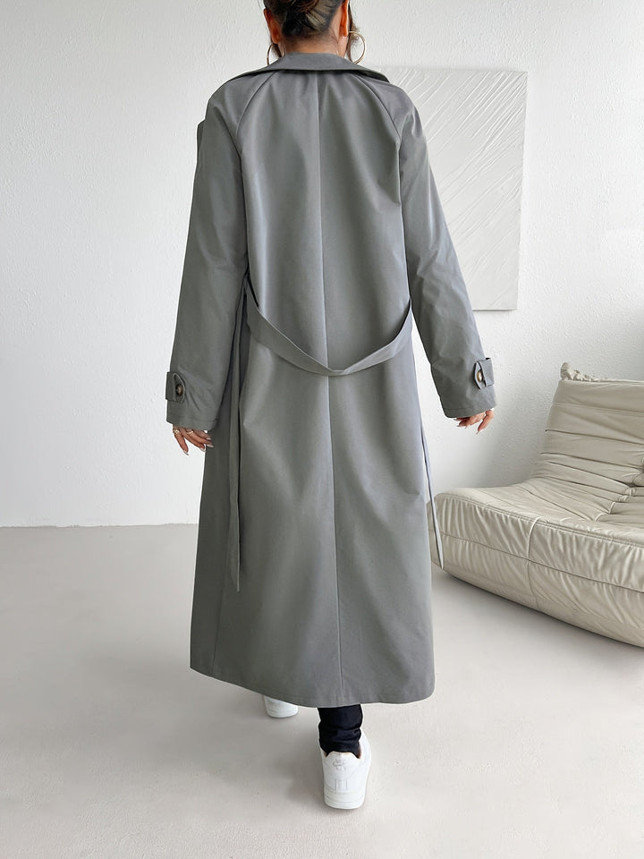 Lässiger einfarbiger Trenchcoat mit Gürtel für Damen | Perfekt für legere Tage