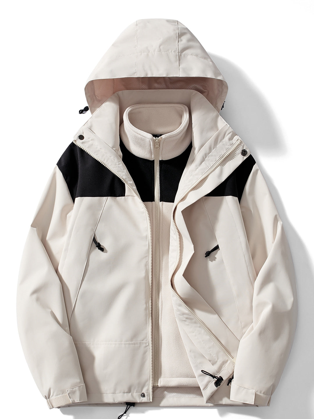 Giacca in pile invernale 3-in-1 casual con cappuccio per donna | Perfetta per attività all'aperto