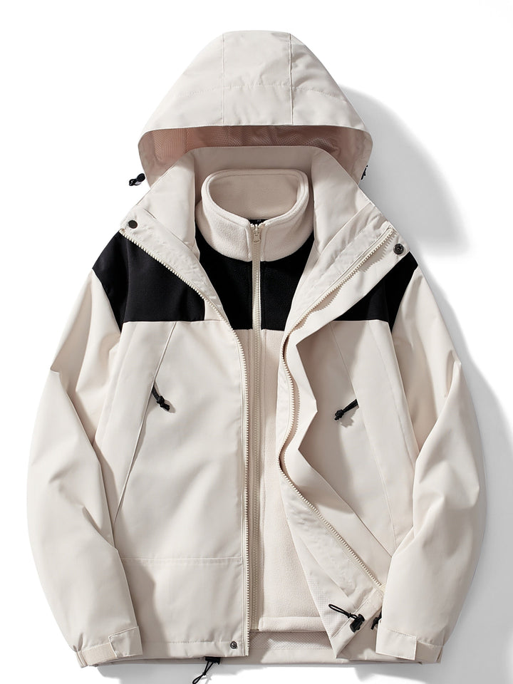 Giacca in pile invernale 3-in-1 casual con cappuccio per donna | Perfetta per attività all'aperto