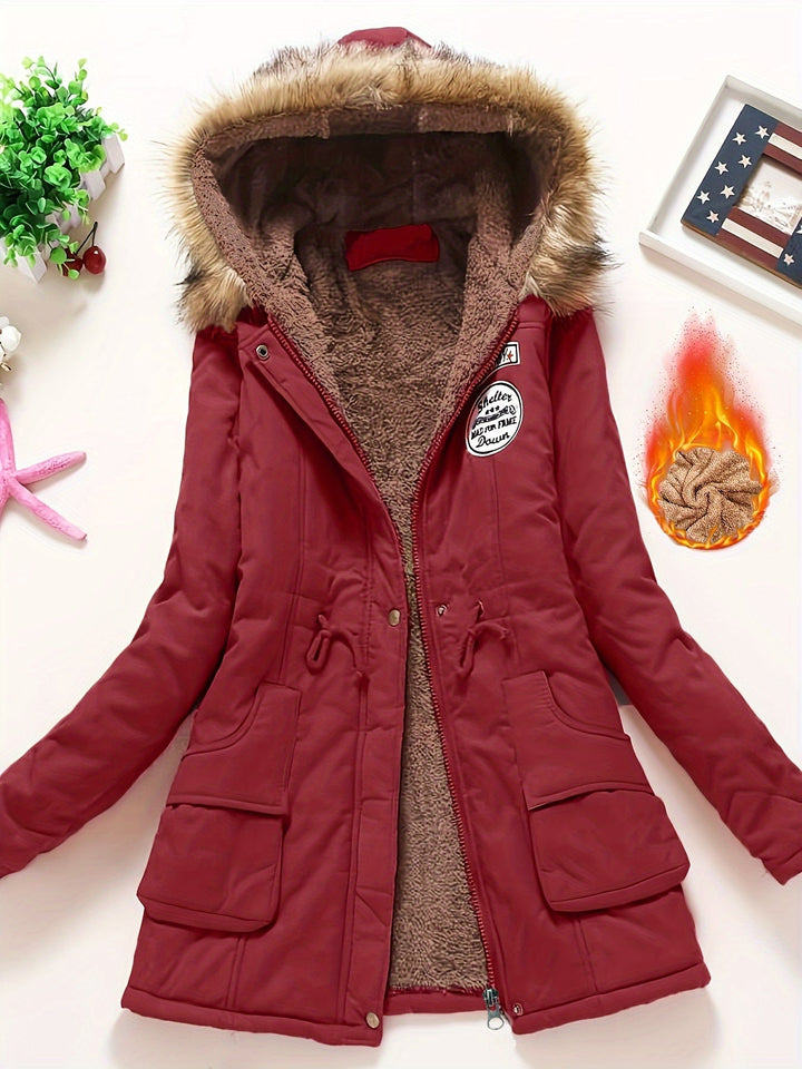 Elegante Lange Puffer Winterjacke mit Kapuze für Frauen | Perfekt für kalte Tage