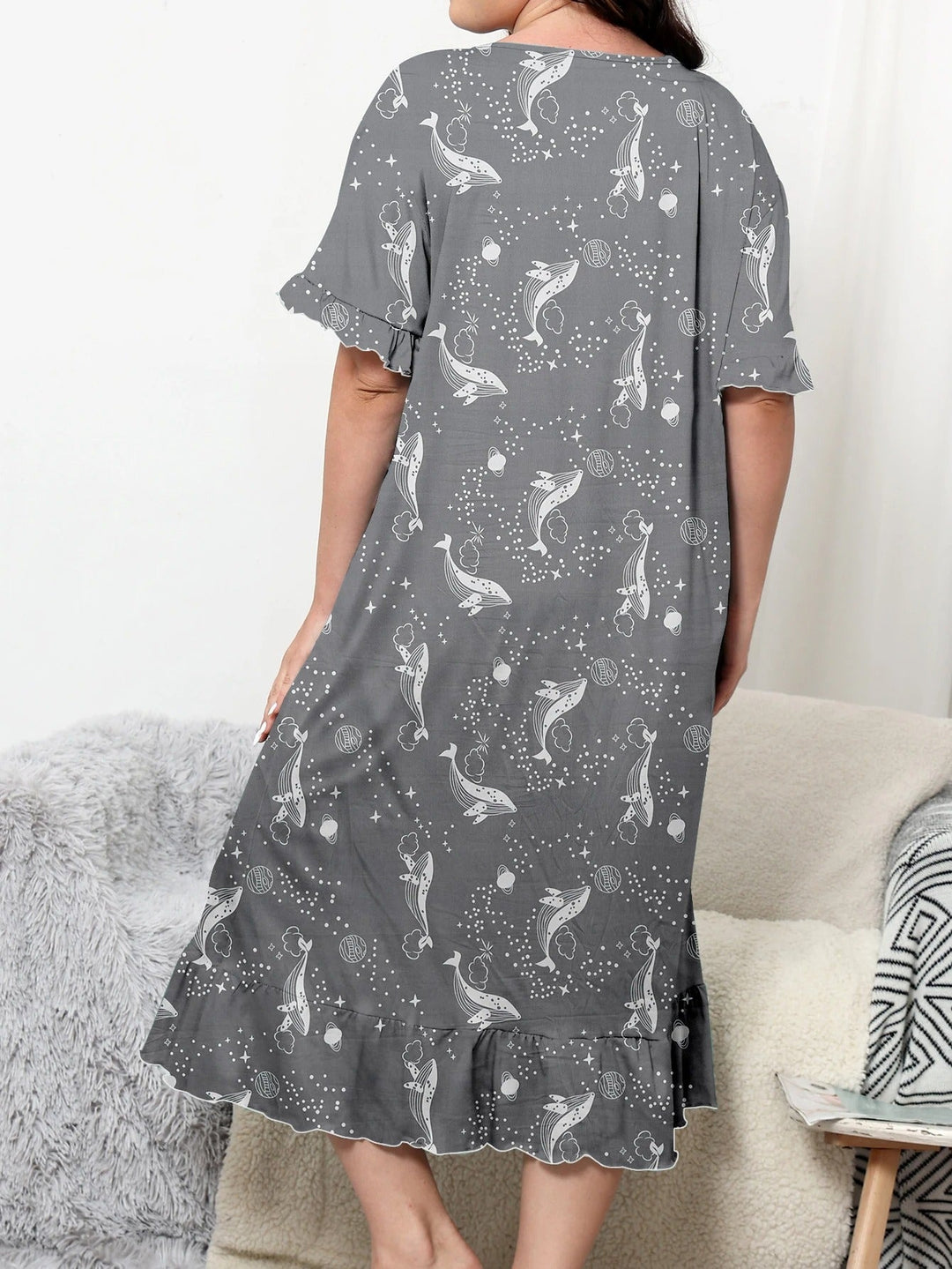 Magdalena – Chemise de nuit confortable avec imprimé baleine