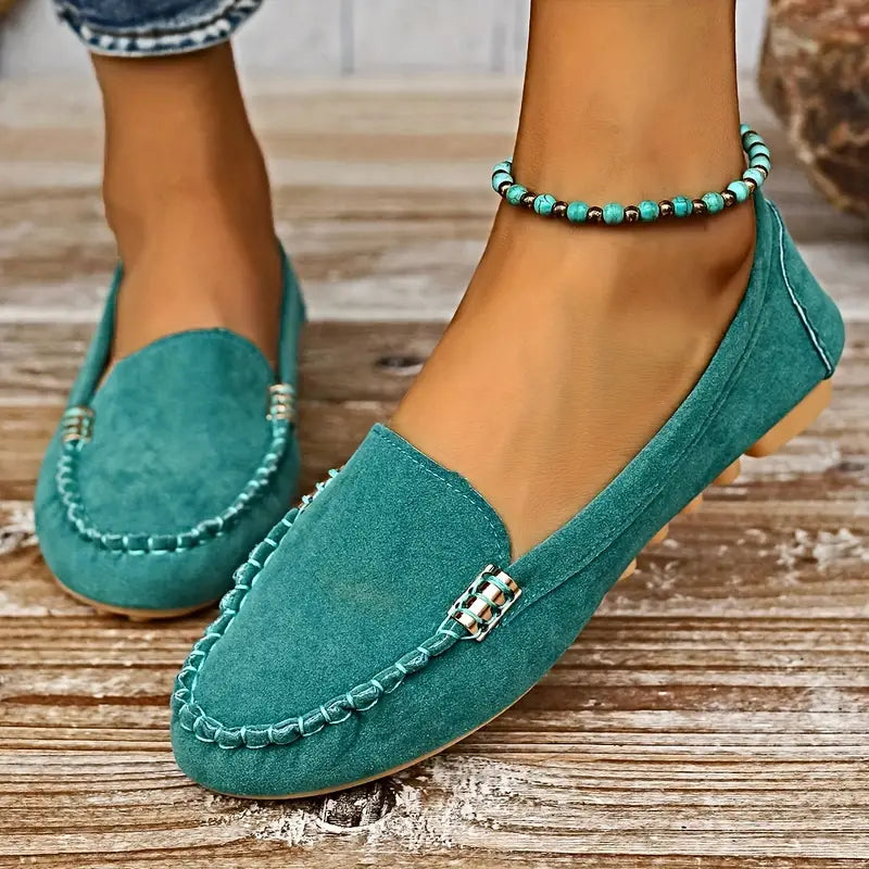 Mocassins confortables pour femmes – mocassins avec coutures décoratives et semelle souple