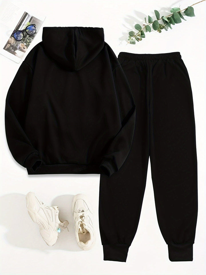 Casual cotton sweater & jogging pants with hood for women | Ideal for autumn/winter