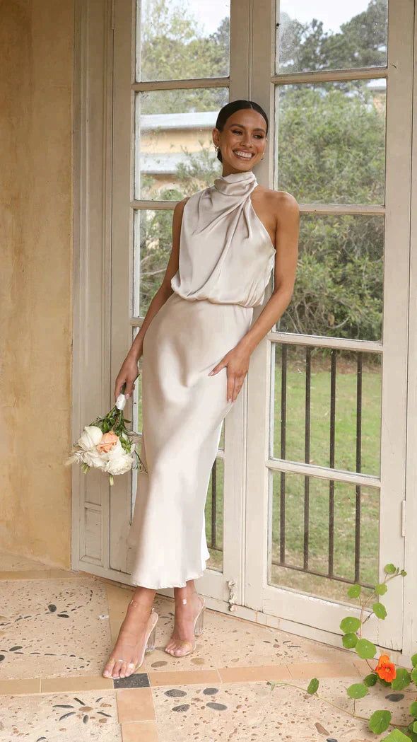 Teresa - Elegantes Satinkleid