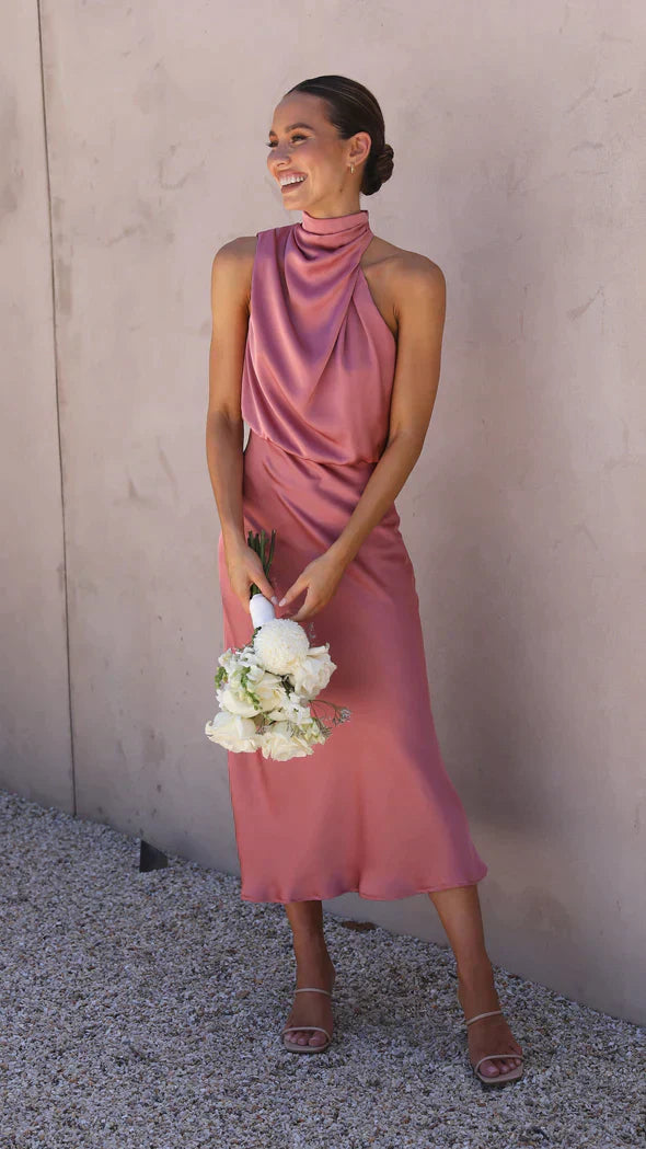 Teresa - Elegantes Satinkleid