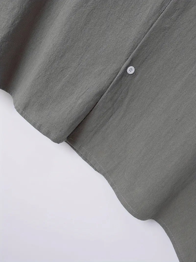 Kurzarm Herrenhemd mit Knopfleiste – Slim Fit Sommerhemd mit Kragen – Klassisches Freizeithemd für Alltag, Büro & Urlaub