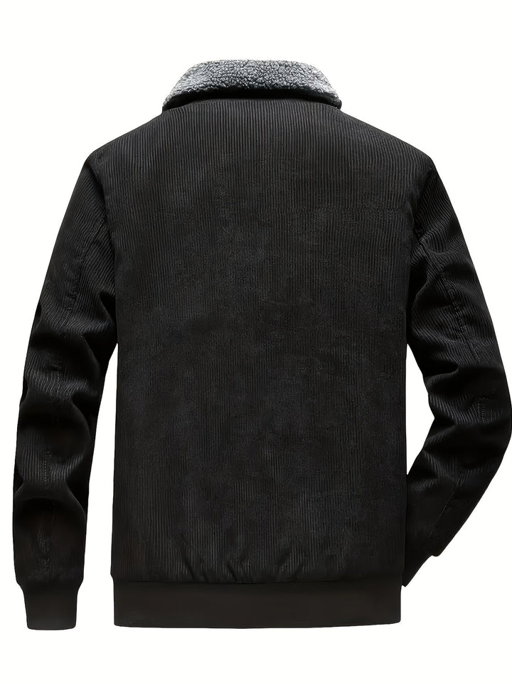 Casual with Label Patch Fleece Lined Winter Jacket for Men | Ideal for winter