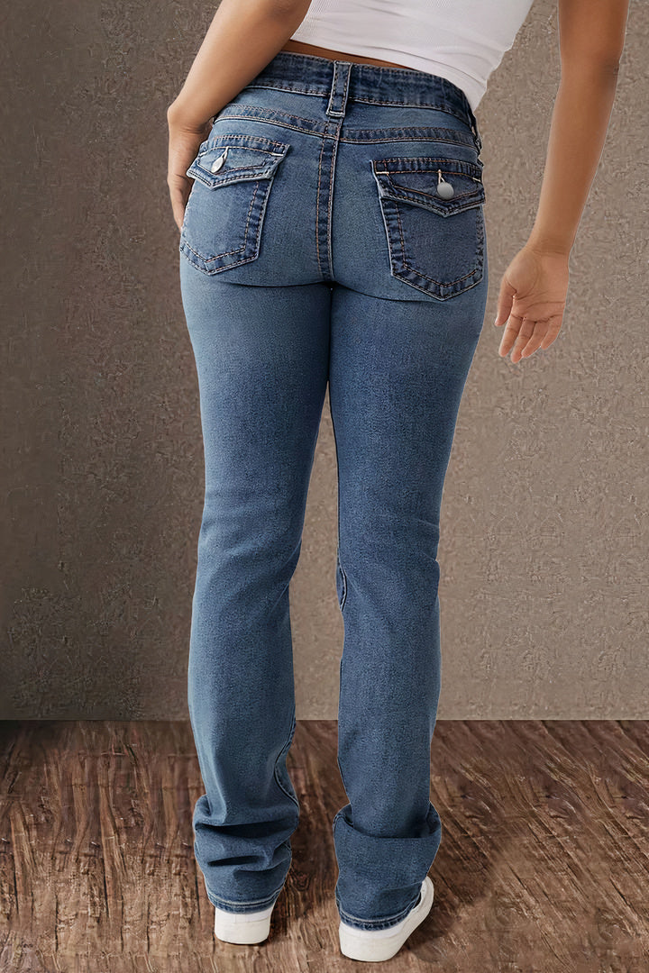 Kalyps - Jeans - Classique - Denim bleu clair, design polyvalent - adapté au quotidien pour femmes