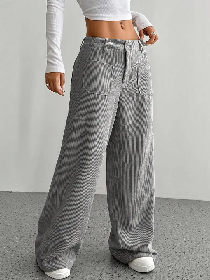 Makara – Pantaloni a cordoncino con gamba larga