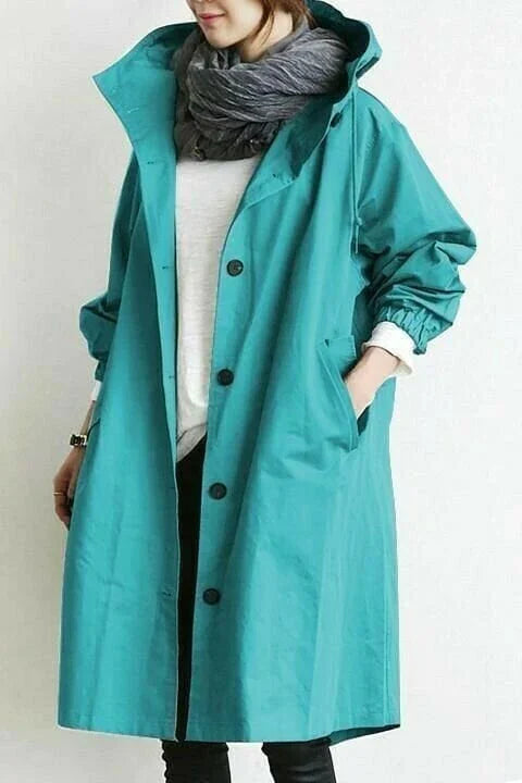 Veste coupe-vent imperméable à capuche surdimensionnée
