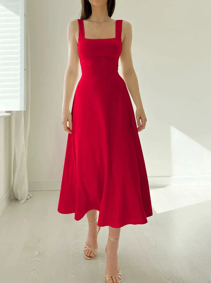 Seline - Nouvelle robe mini slim fit à larges bretelles épaisses pour l'été 2024