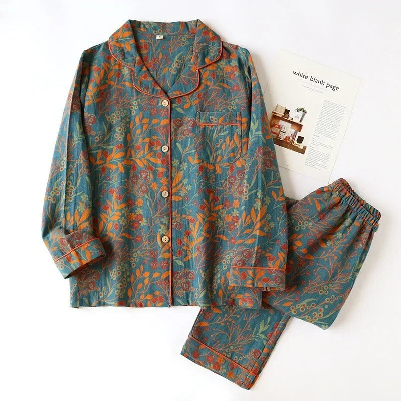 Katrina - Blumenmuster Pyjama-Set