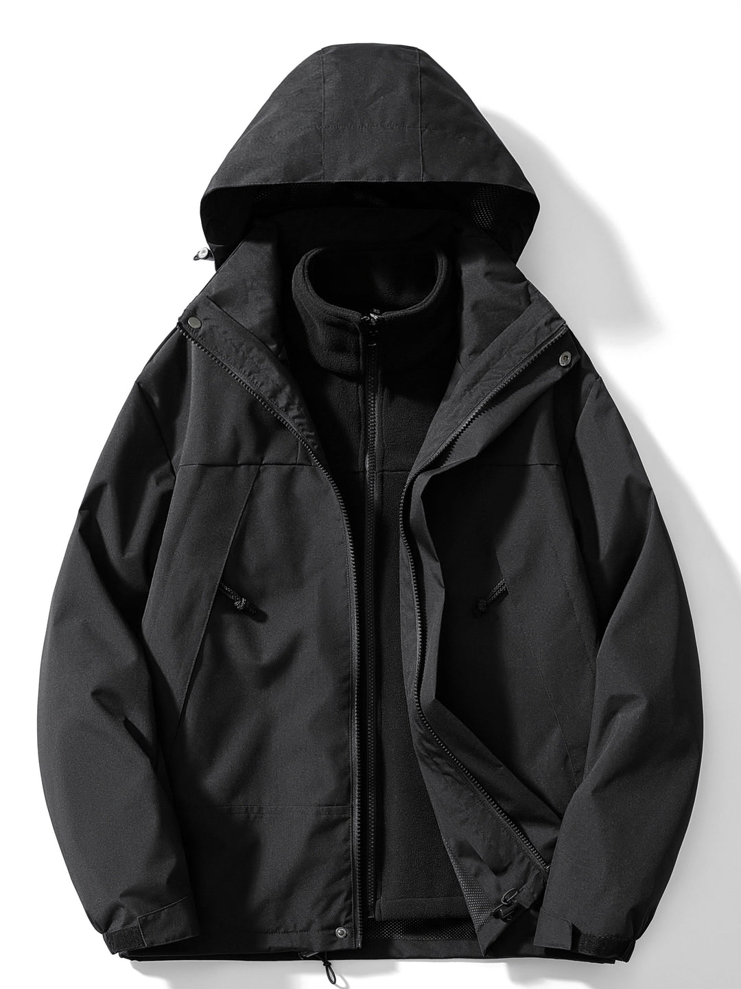 Giacca in pile invernale 3-in-1 casual con cappuccio per donna | Perfetta per attività all'aperto