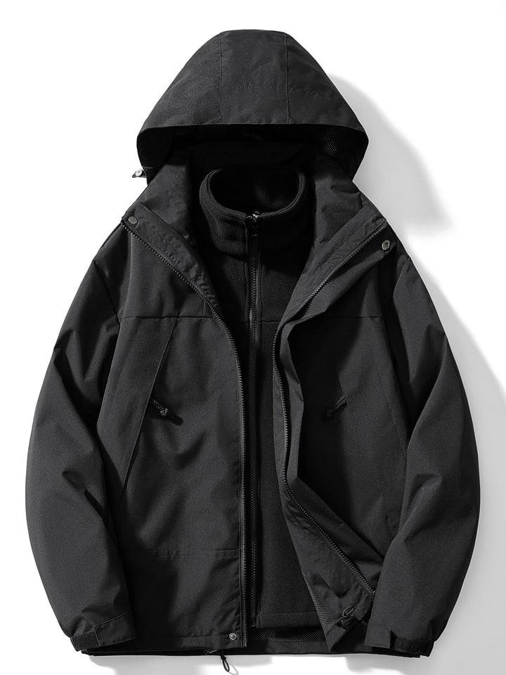 Giacca in pile invernale 3-in-1 casual con cappuccio per donna | Perfetta per attività all'aperto