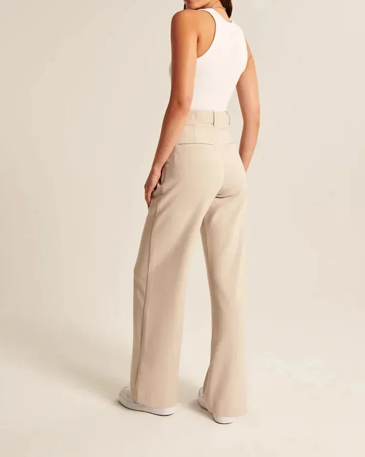 Cathrine - Pantalon palazzo taille haute et jambes larges