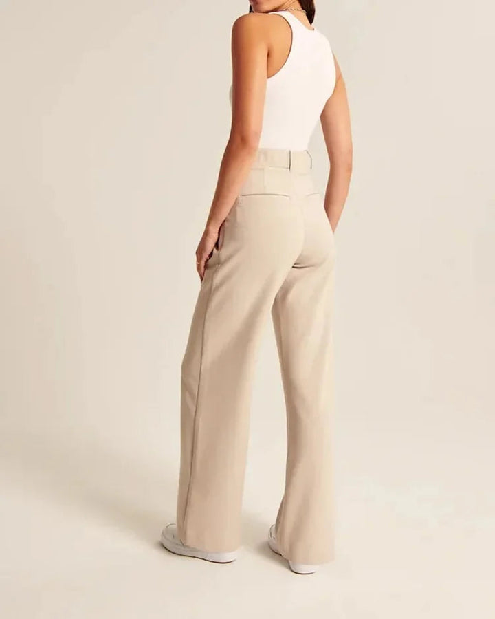 Cathrine - Pantalon palazzo taille haute et jambes larges