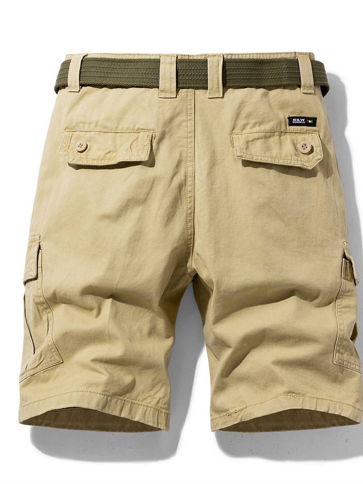Shorts cargo homme avec ceinture – Pantalon de loisirs fonctionnel avec poches latérales & fermeture éclair pour l'été & l'extérieur