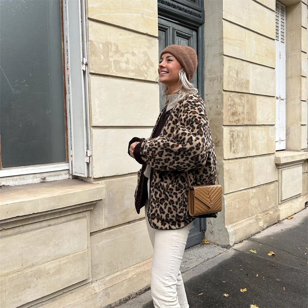 Octavia - giacca con scollo rotondo in motivo leopardato