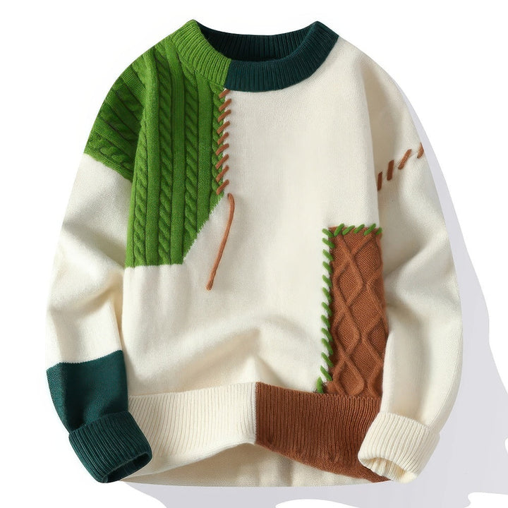 TONI | Pull col roulé patchwork unisexe