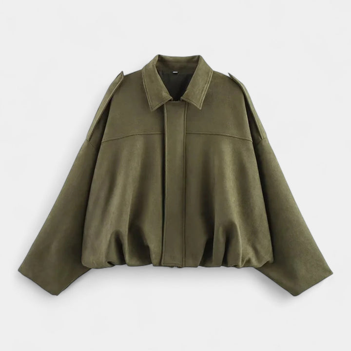 Maria Modehaus | kurtka damska w stylu militarnym z imitacji zamszu