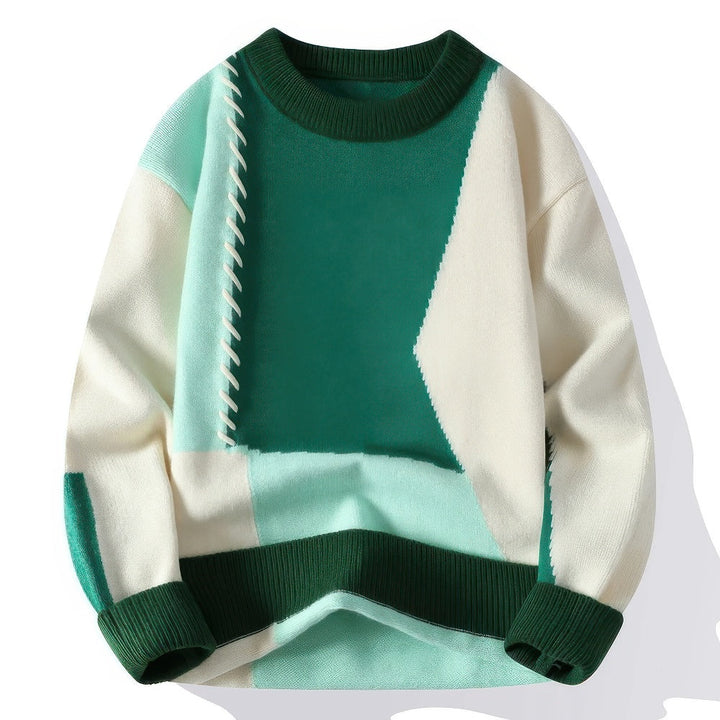 TONI | Pull col roulé patchwork unisexe
